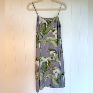 Vintage Tommy Bahama 100% Silk Tropical Lily Floral Slip Dress Women’s Size 6